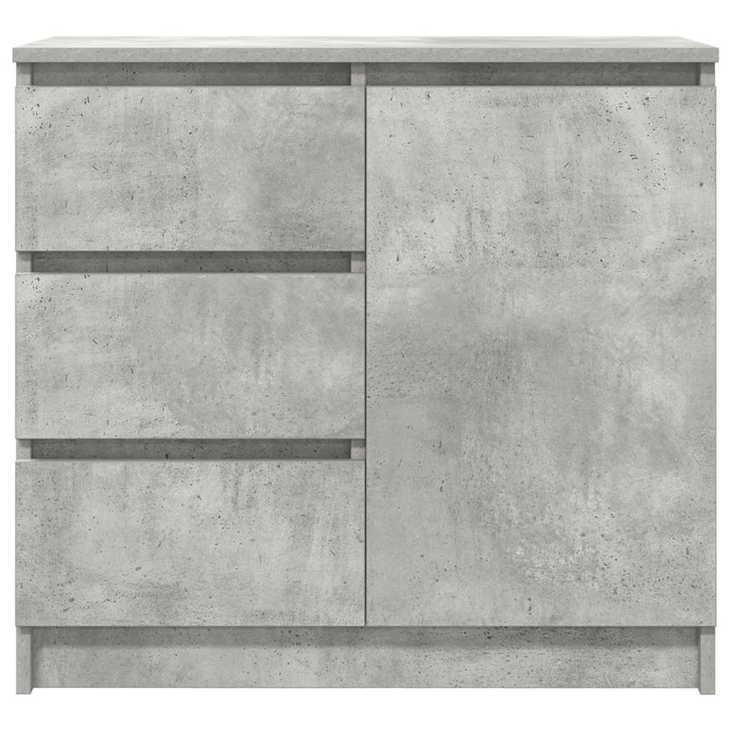 skænk med skuffe 71x35x65 cm konstrueret træ betongrå