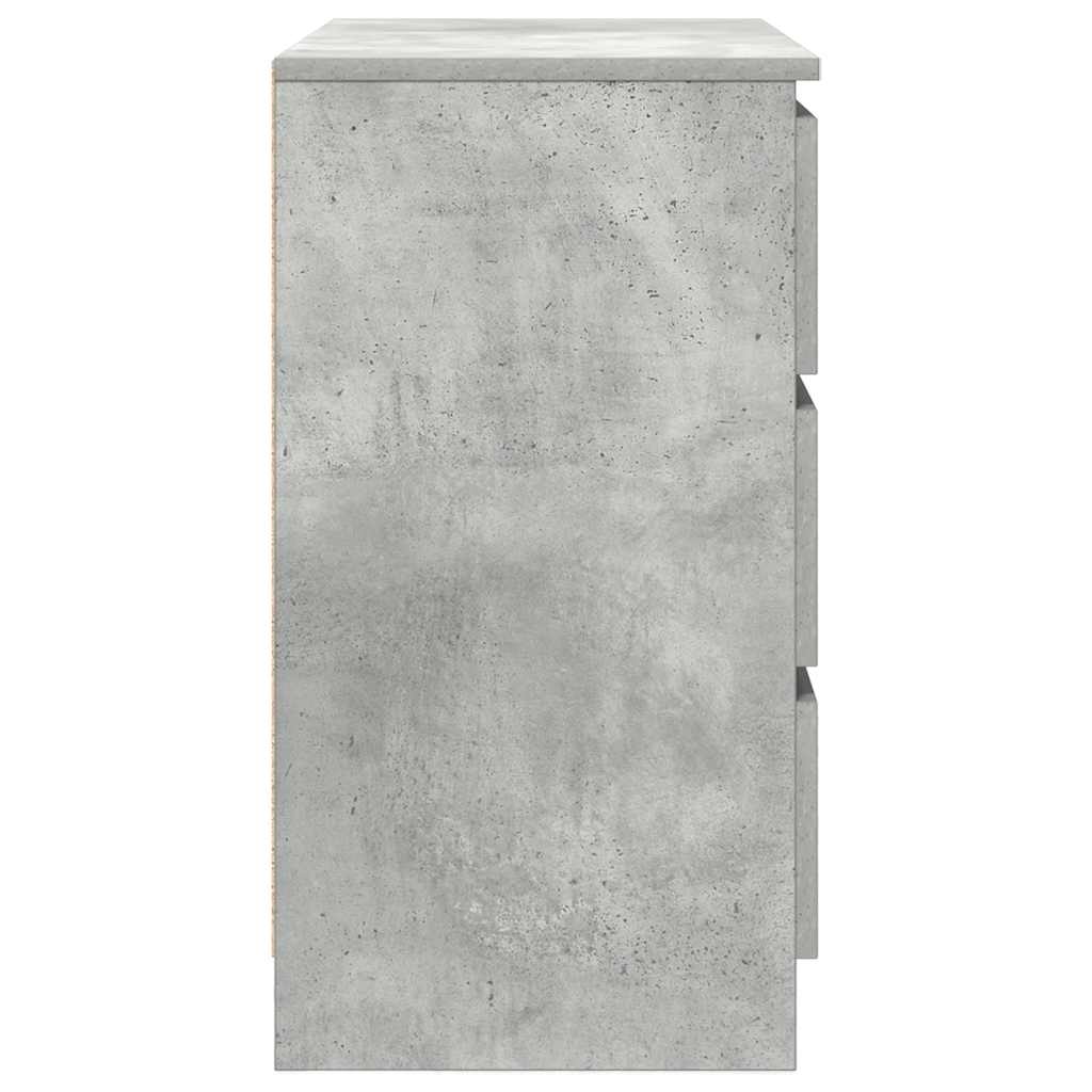 skænk med skuffe 71x35x65 cm konstrueret træ betongrå