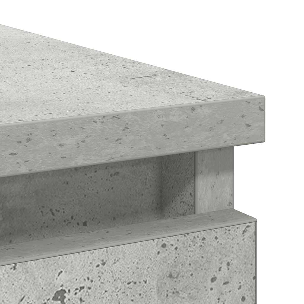 skænk med skuffe 71x35x65 cm konstrueret træ betongrå
