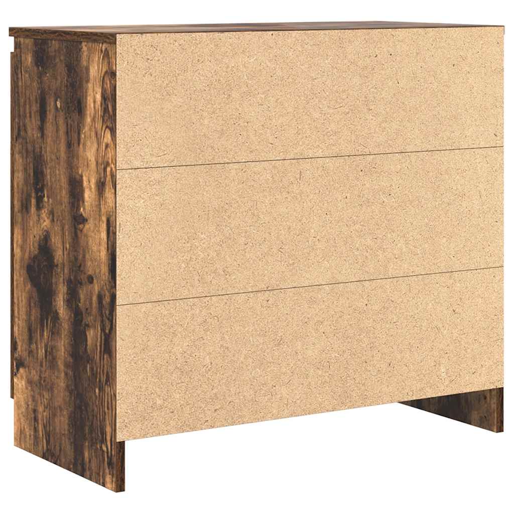 skænk med skuffe 71x35x65 cm konstrueret træ røget egetræ