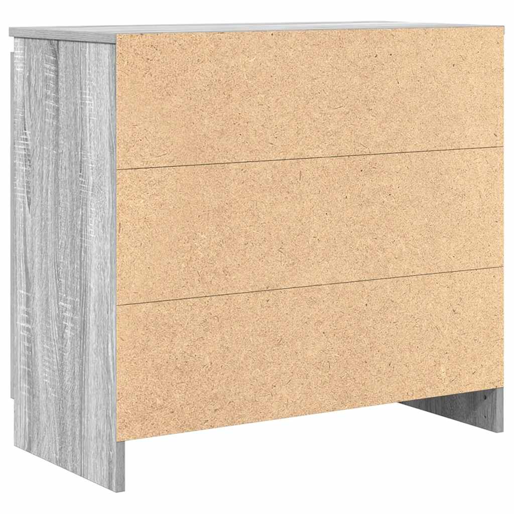 skænk med skuffe 71x35x65 cm konstrueret træ grå sonoma-eg