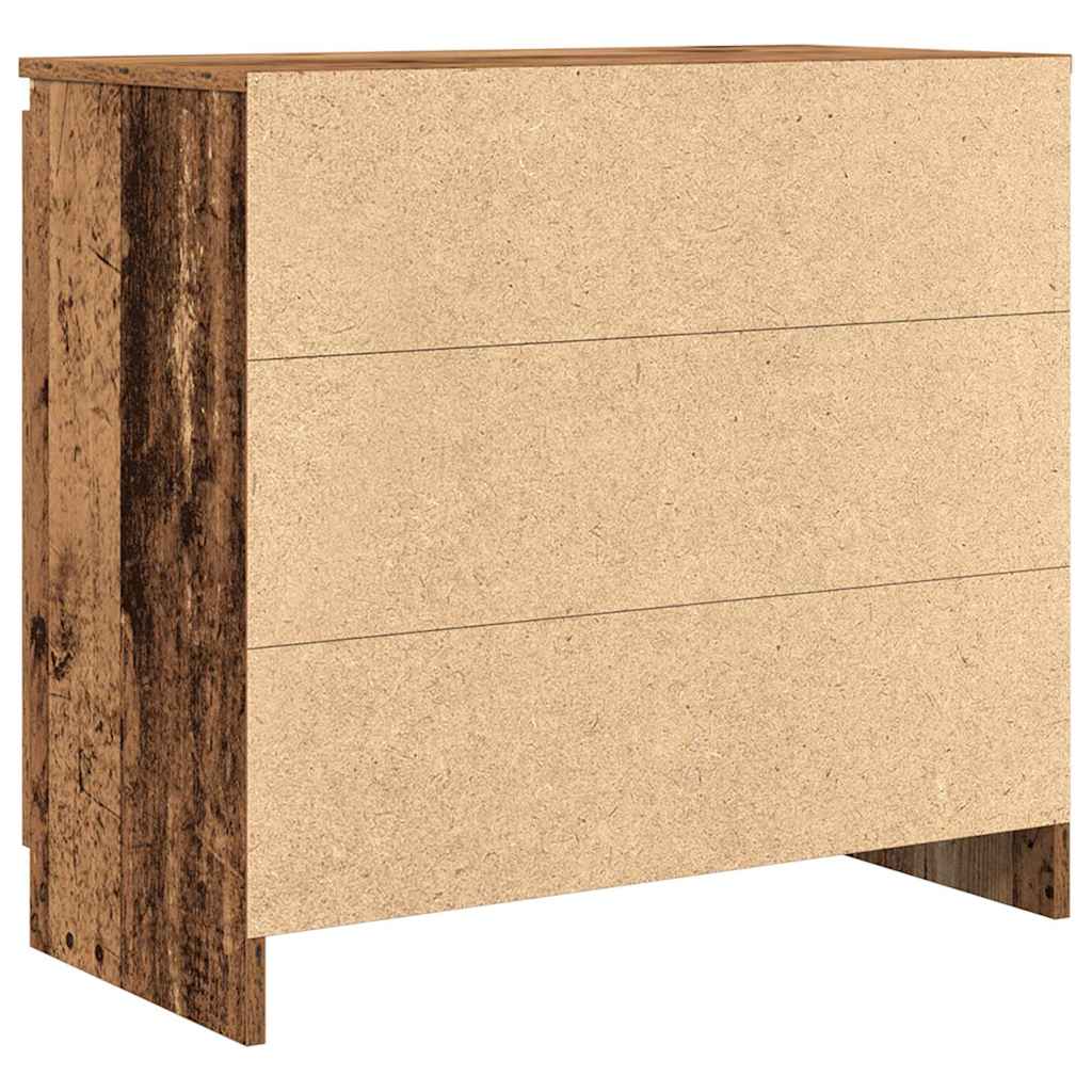 skænk med skuffe 71x35x65 cm konstrueret træ antikt træ