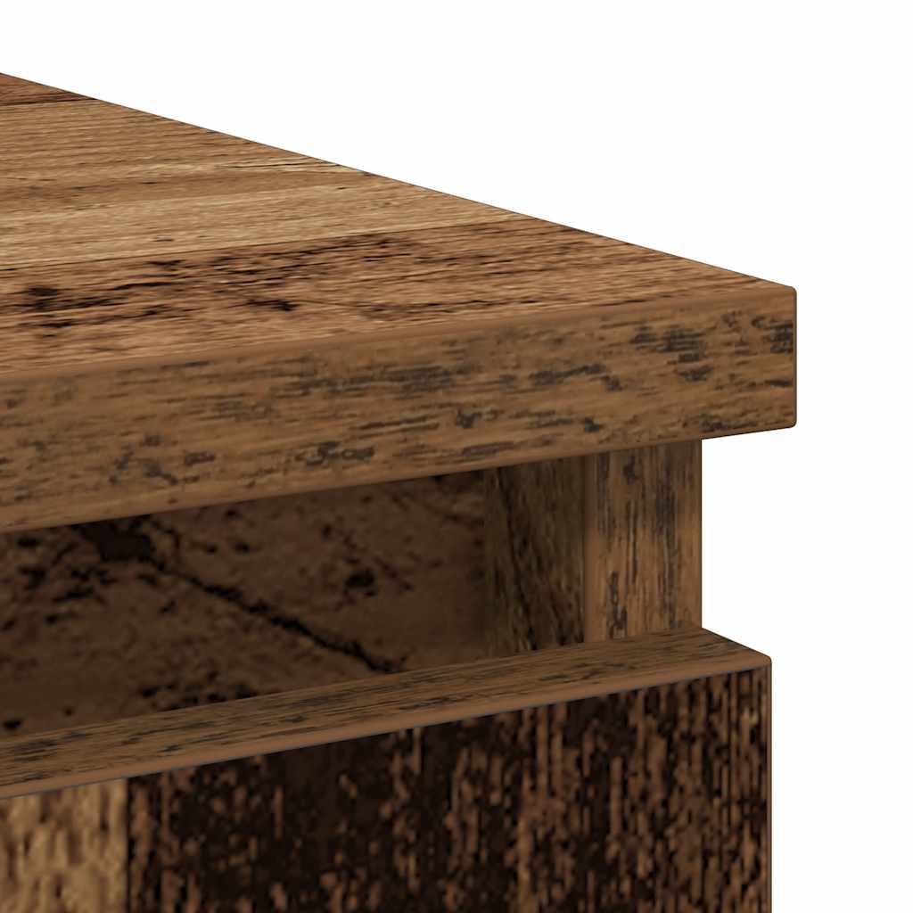 skænk med skuffe 71x35x65 cm konstrueret træ antikt træ