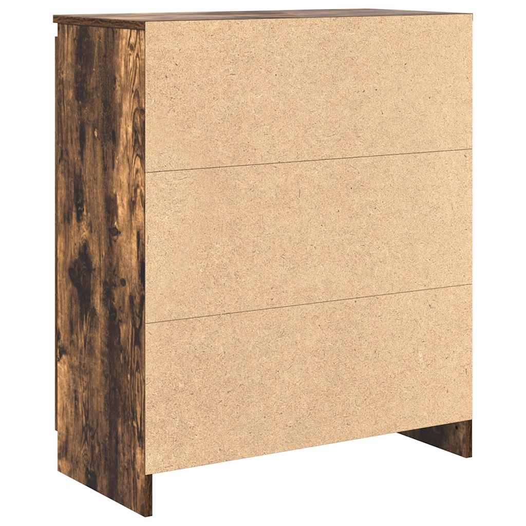 skænk med skuffer 71x35x84 cm konstrueret træ røget egetræ