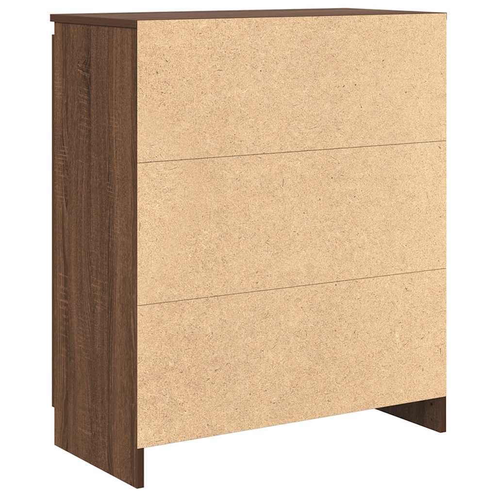 skænk med skuffer 71x35x84 cm konstrueret træ brun egetræ