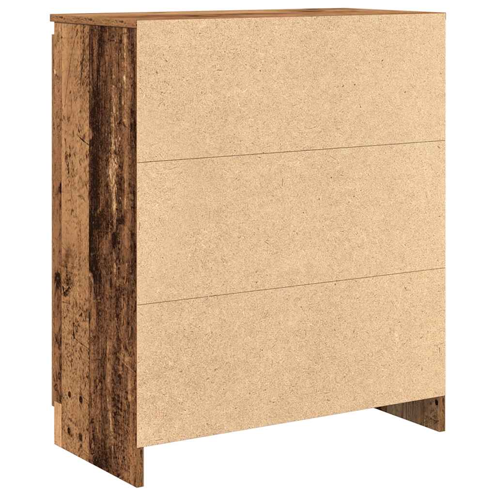 skænk med skuffer 71x35x84 cm konstrueret træ antikt træ