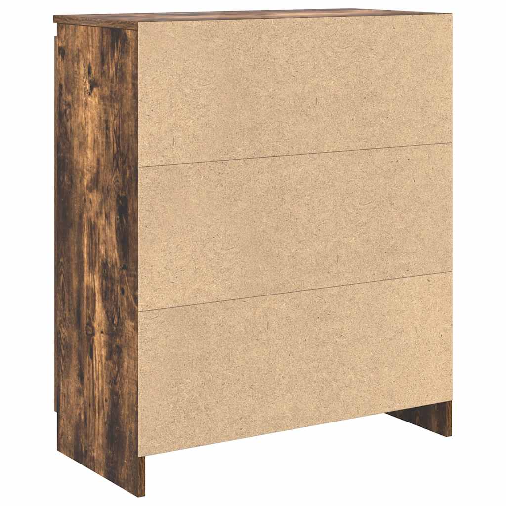 skænk med skuffe 71x35x84 cm konstrueret træ røget egetræ