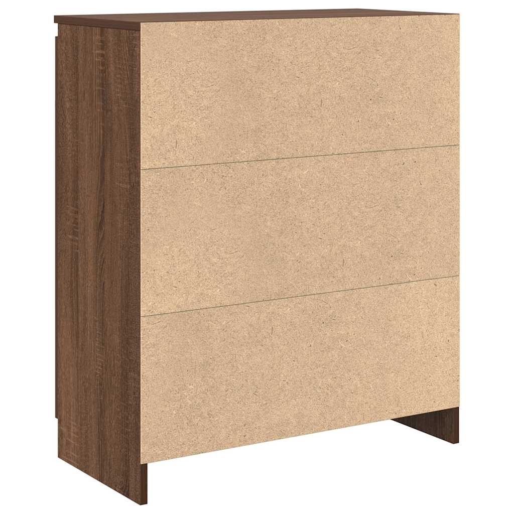 skænk med skuffe 71x35x84 cm konstrueret træ brun egetræ