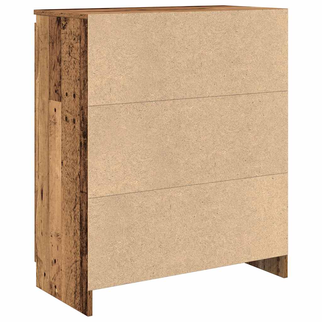 skænk med skuffe 71x35x84 cm konstrueret træ antikt træ