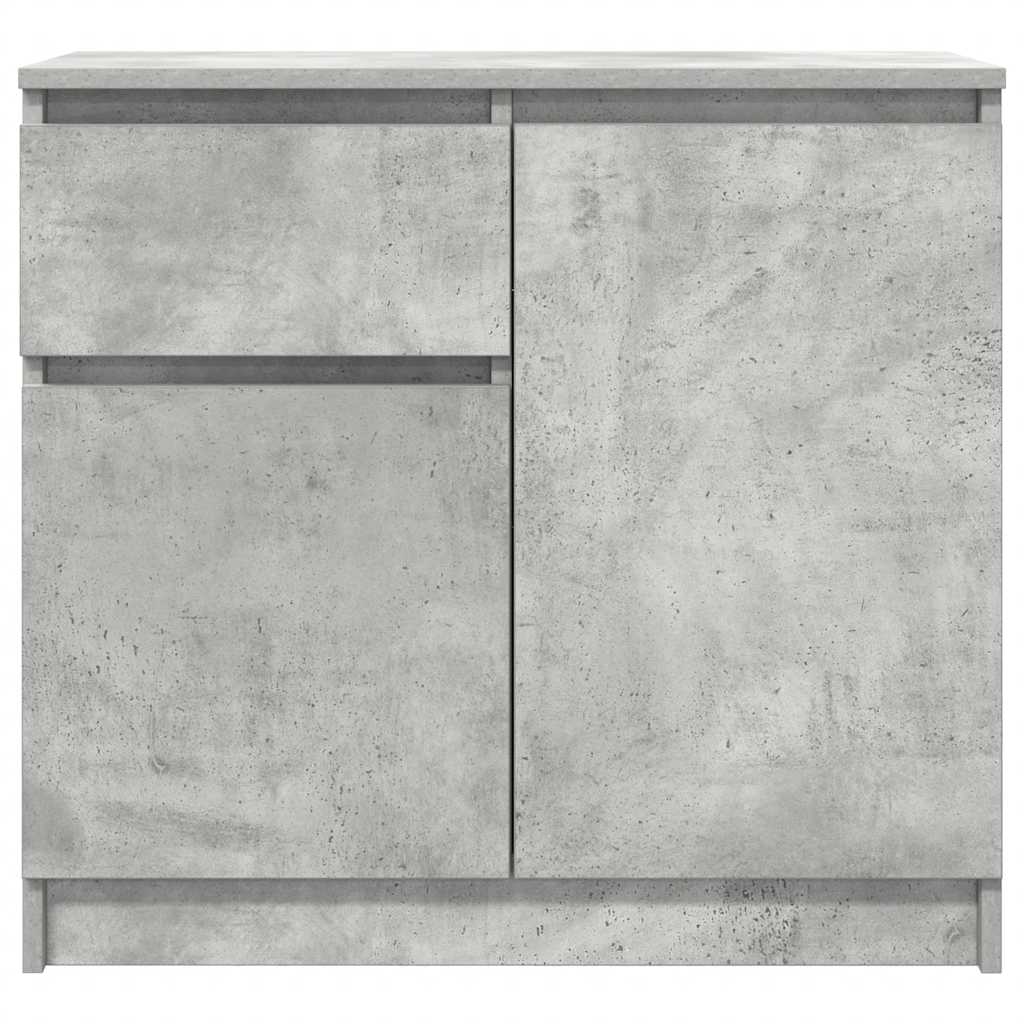 skænk med skuffe 71x35x65 cm konstrueret træ betongrå