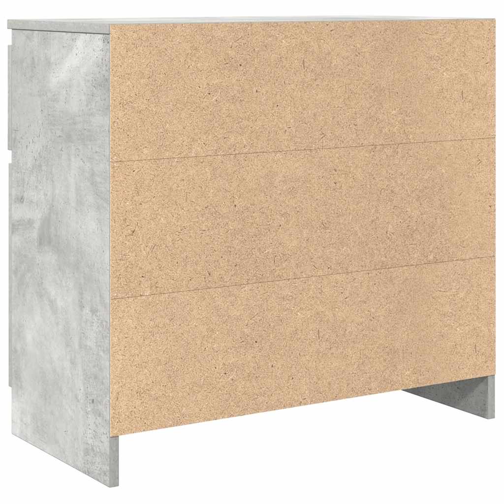 skænk med skuffe 71x35x65 cm konstrueret træ betongrå