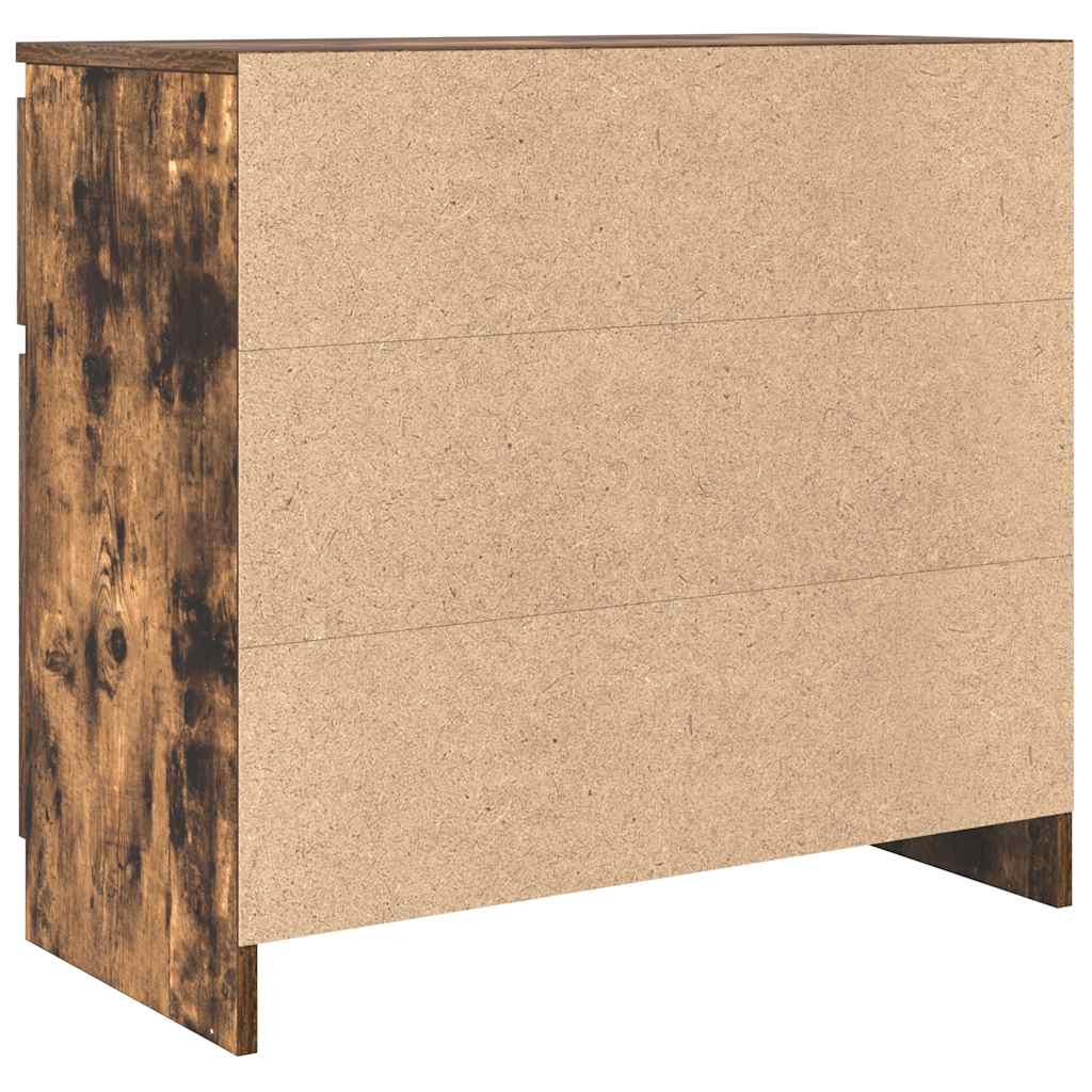 skænk med skuffe 71x35x65 cm konstrueret træ røget egetræ
