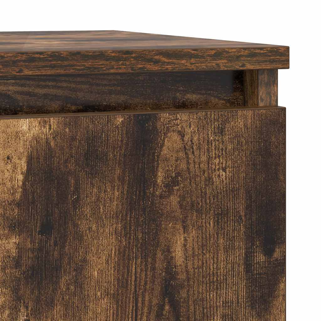 skænk med skuffe 71x35x65 cm konstrueret træ røget egetræ
