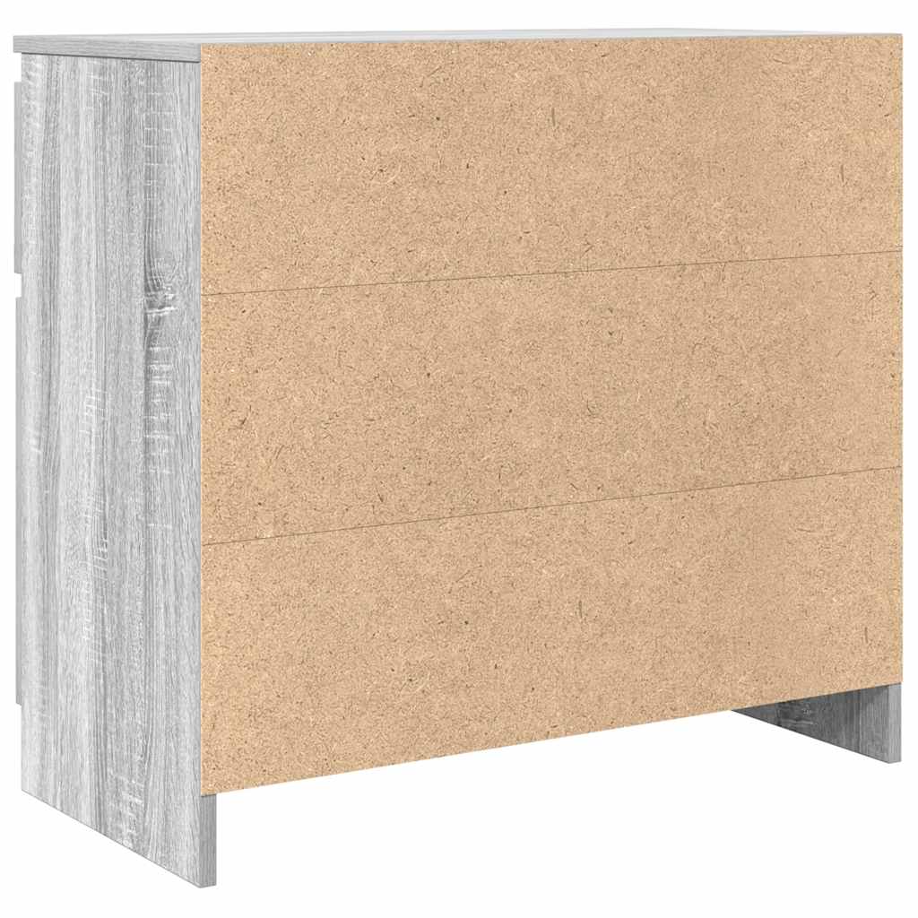 skænk med skuffe 71x35x65 cm konstrueret træ grå sonoma-eg