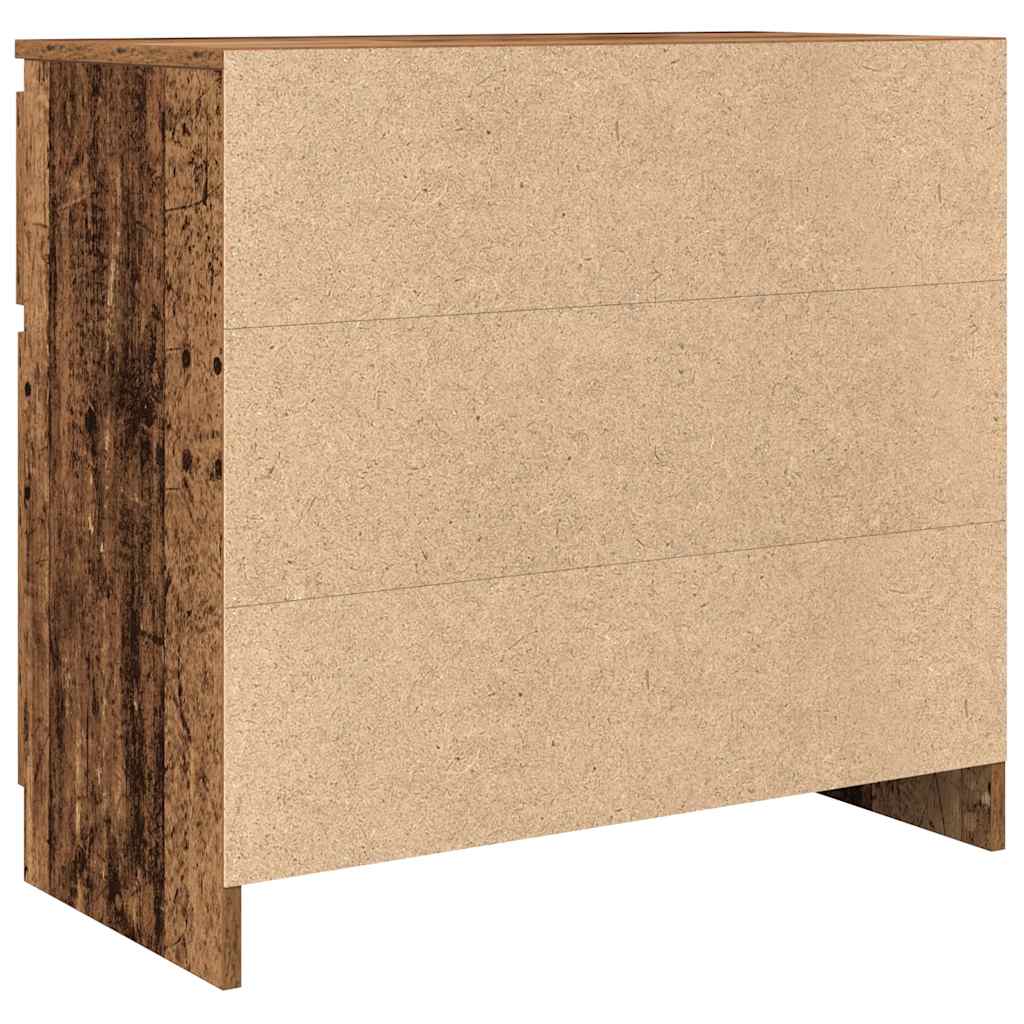 skænk med skuffe 71x35x65 cm konstrueret træ antikt træ