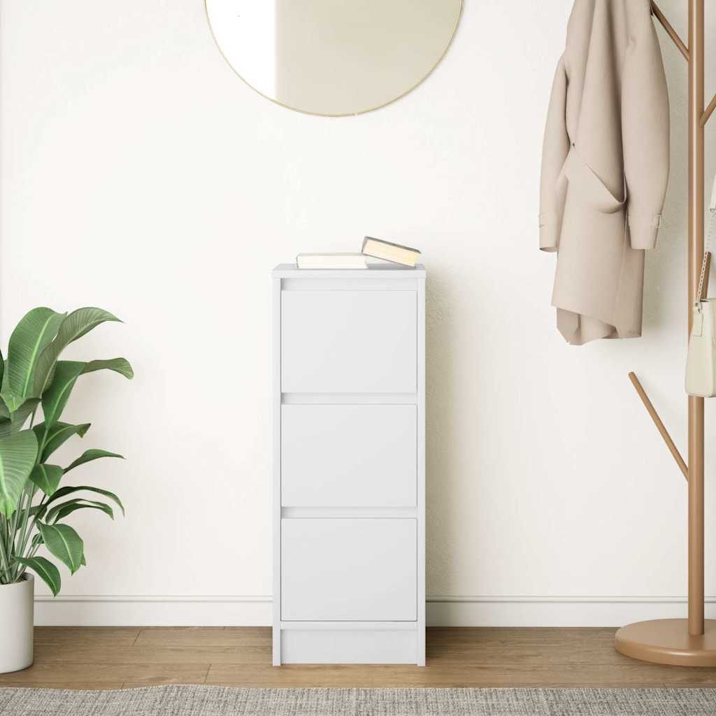 skænk 29,5x34x76 cm konstrueret træ hvid