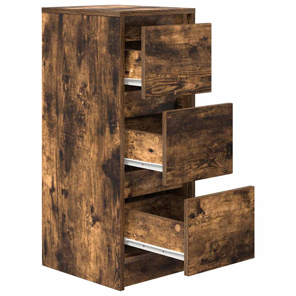 skænk 29,5x34x76 cm konstrueret træ røget egetræsfarve