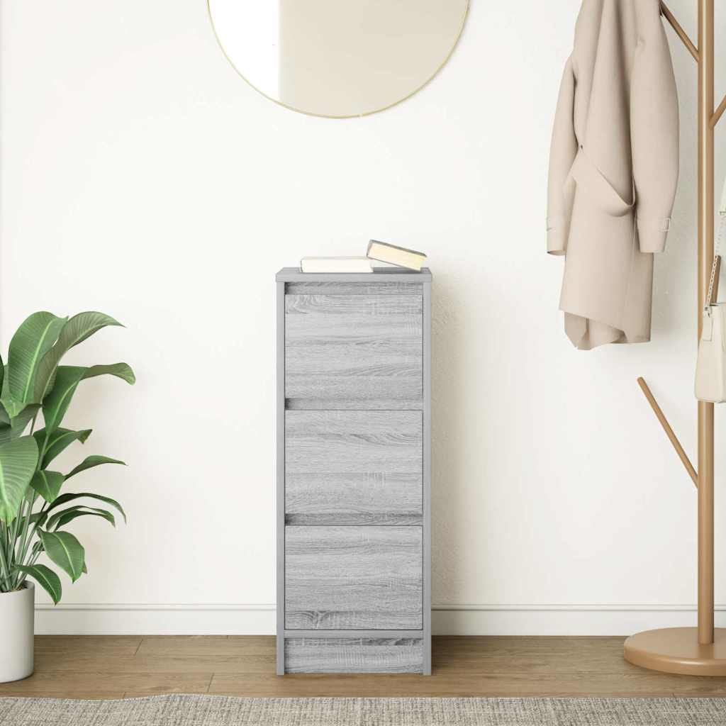 skænk 29,5x34x76 cm konstrueret træ grå sonoma-eg