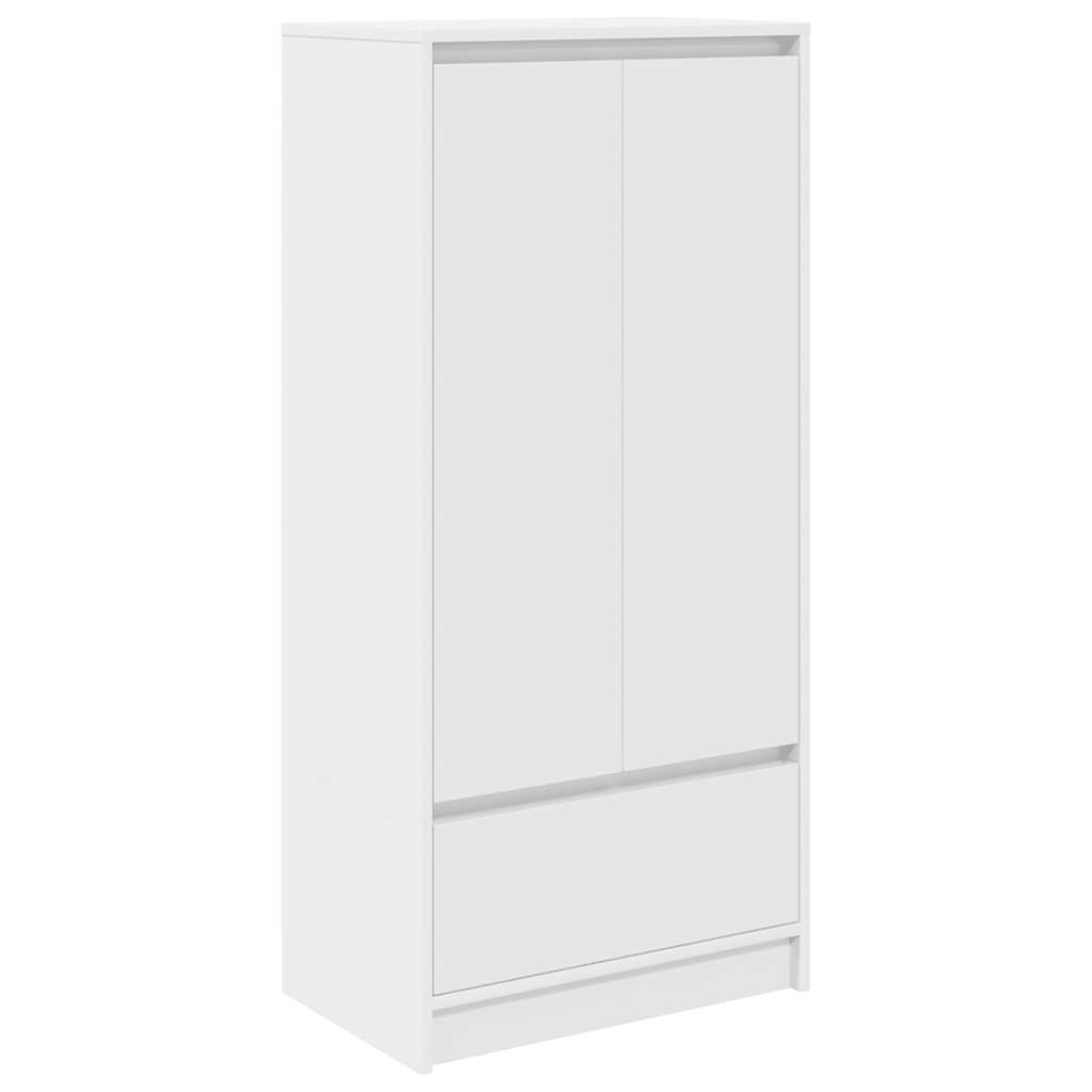skab med skuffe 55,5x34x119,5 cm konstrueret træ hvid