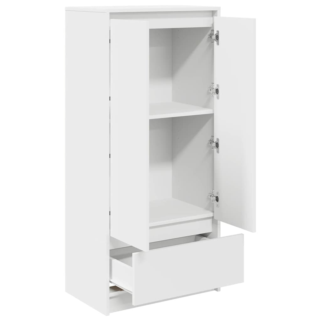 skab med skuffe 55,5x34x119,5 cm konstrueret træ hvid