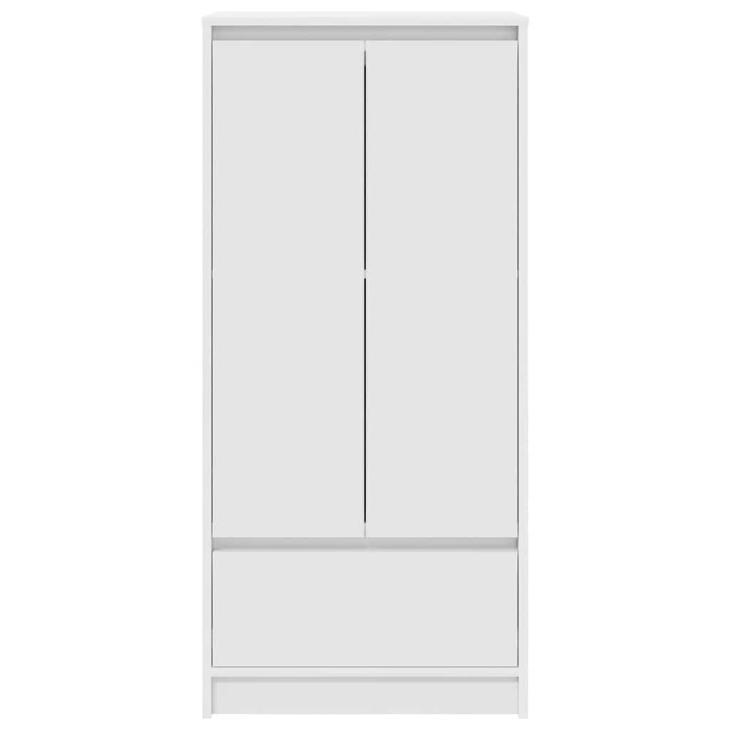 skab med skuffe 55,5x34x119,5 cm konstrueret træ hvid