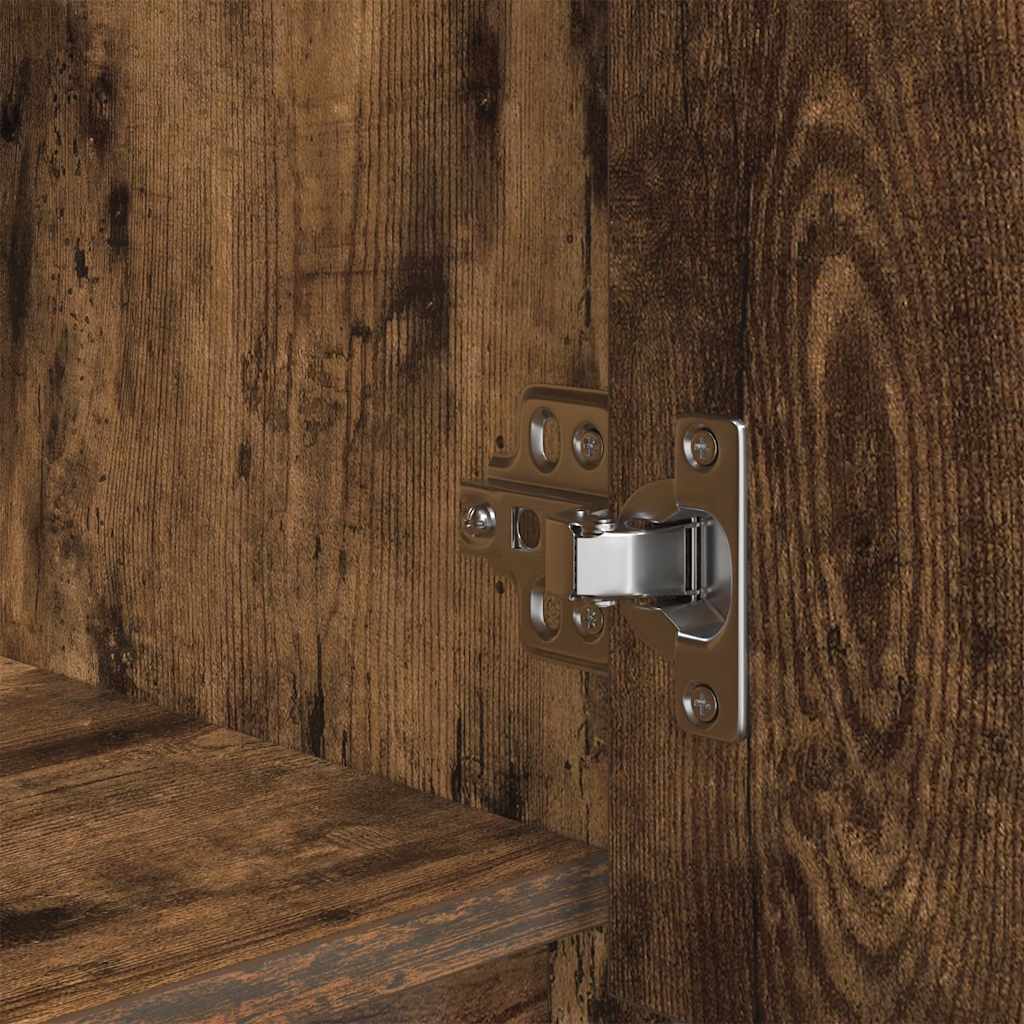 skab med skuffe 55,5x34x119,5 cm konstrueret træ røget-eg