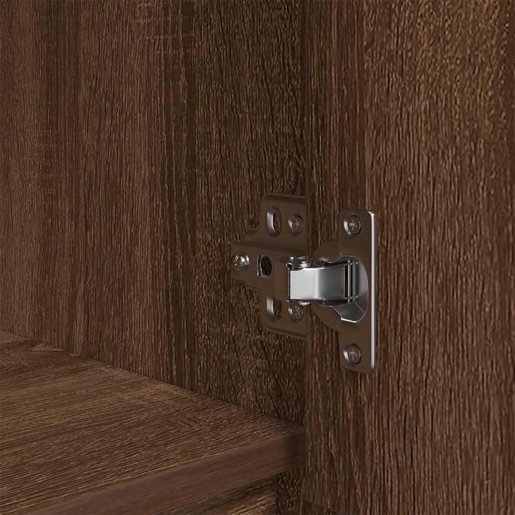 skab med skuffe 55,5x34x119,5 cm konstrueret træ brun-eg