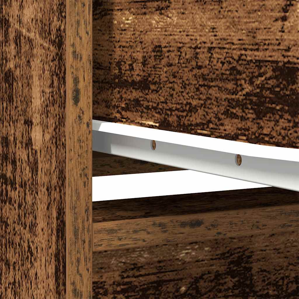 skab med skuffe 55,5x34x119,5 cm konstrueret træ antikt træ