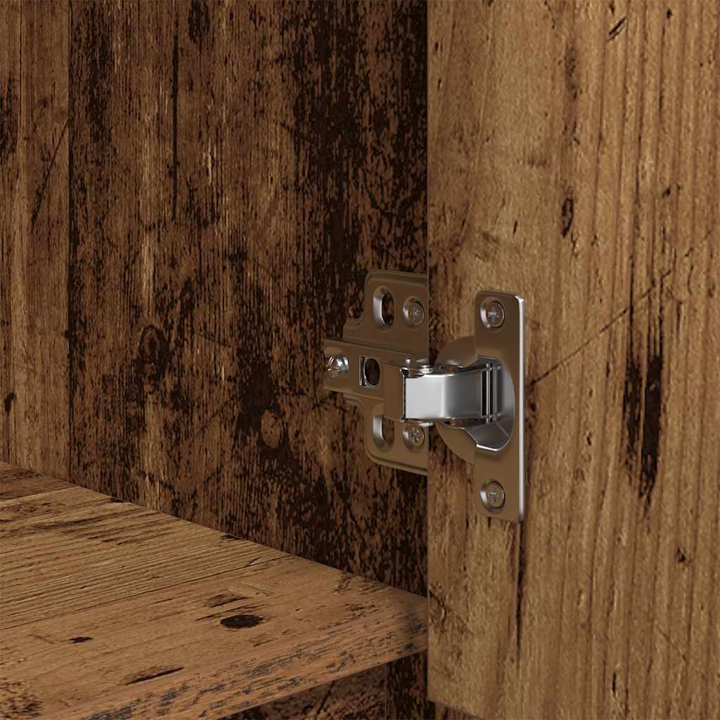 skab med skuffe 55,5x34x119,5 cm konstrueret træ antikt træ