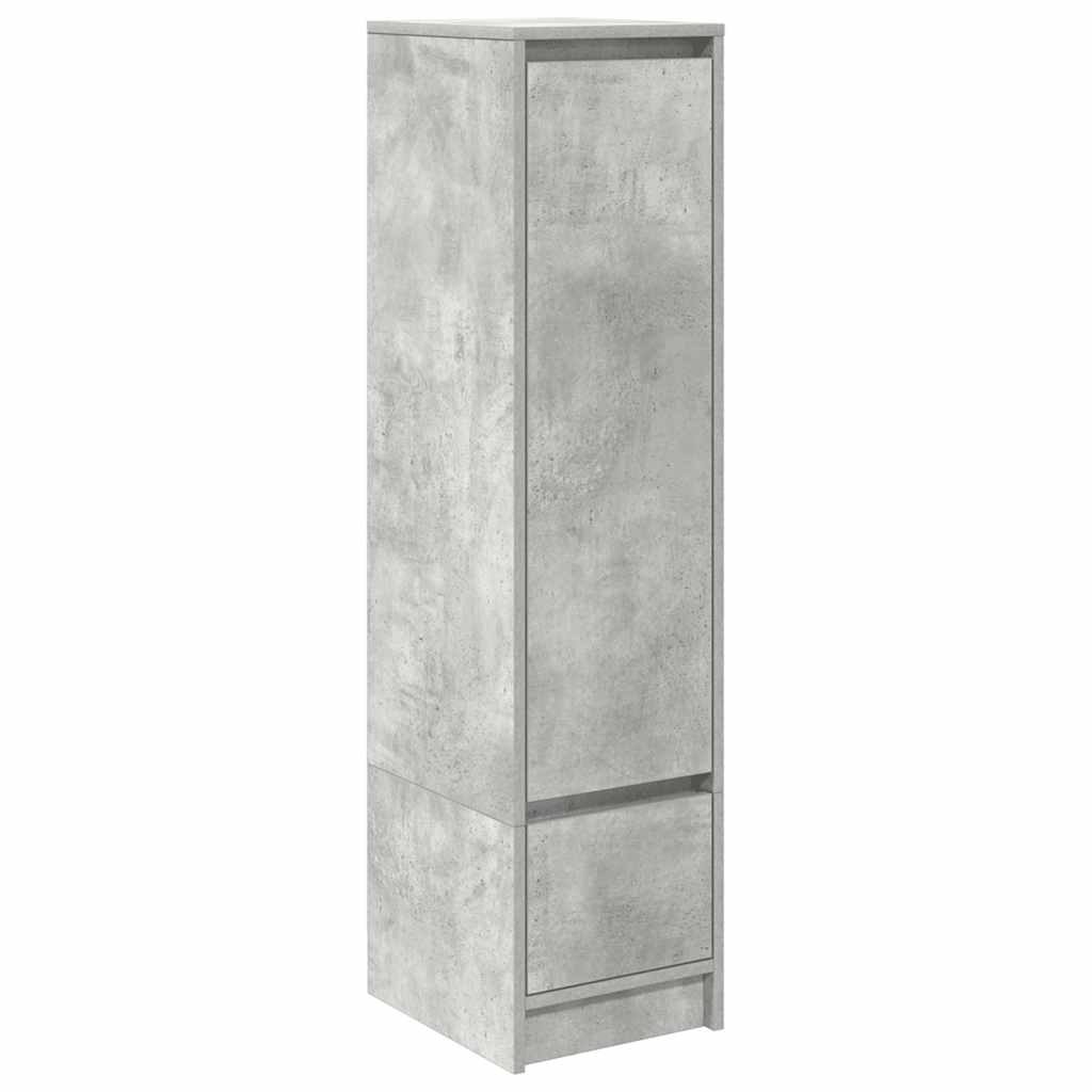 højskab 29,5x34x119,5 cm konstrueret træ betongrå
