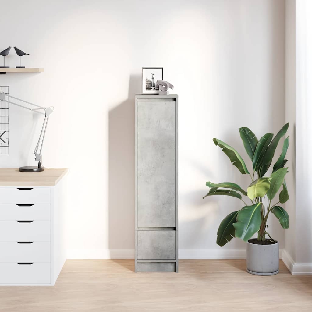 højskab 29,5x34x119,5 cm konstrueret træ betongrå
