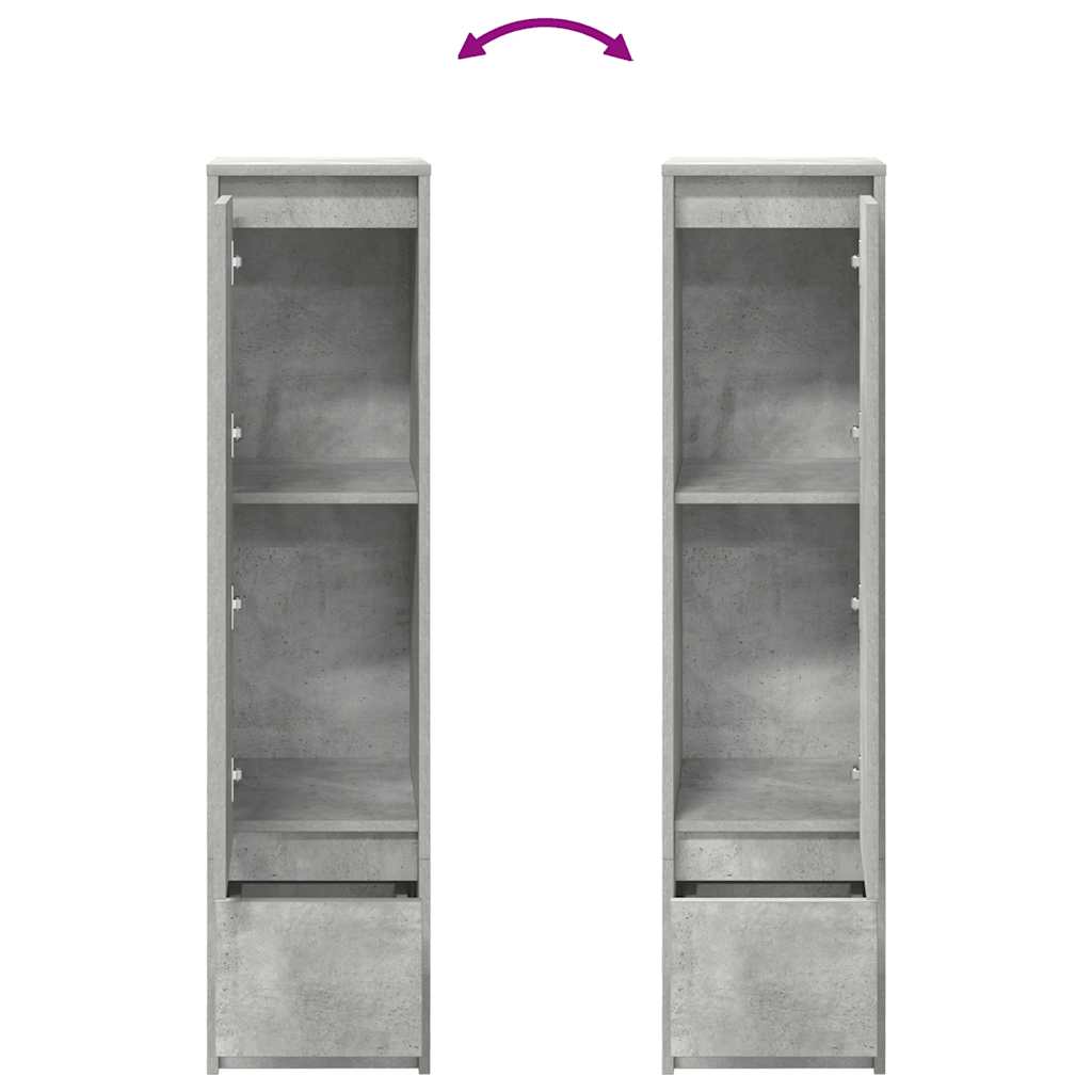 højskab 29,5x34x119,5 cm konstrueret træ betongrå