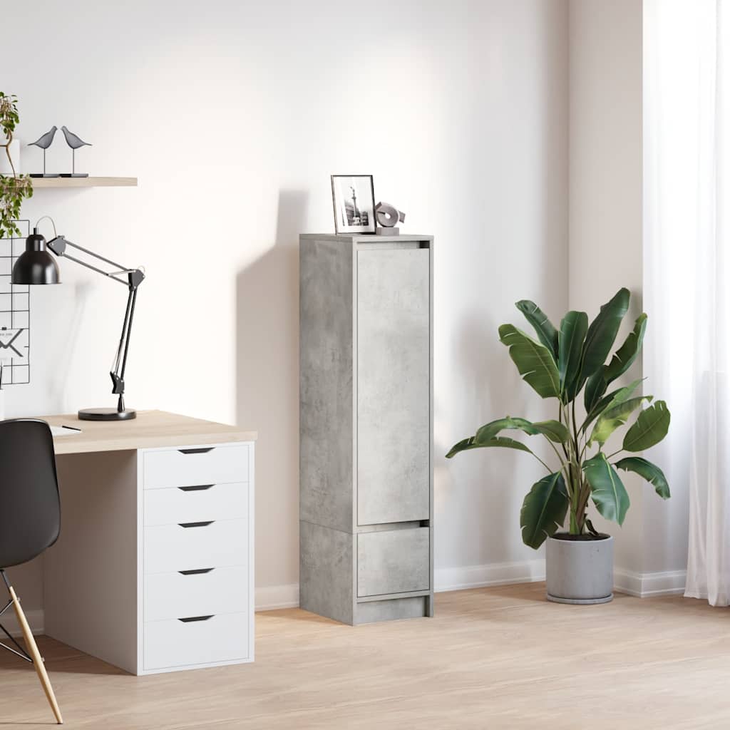 højskab 29,5x34x119,5 cm konstrueret træ betongrå