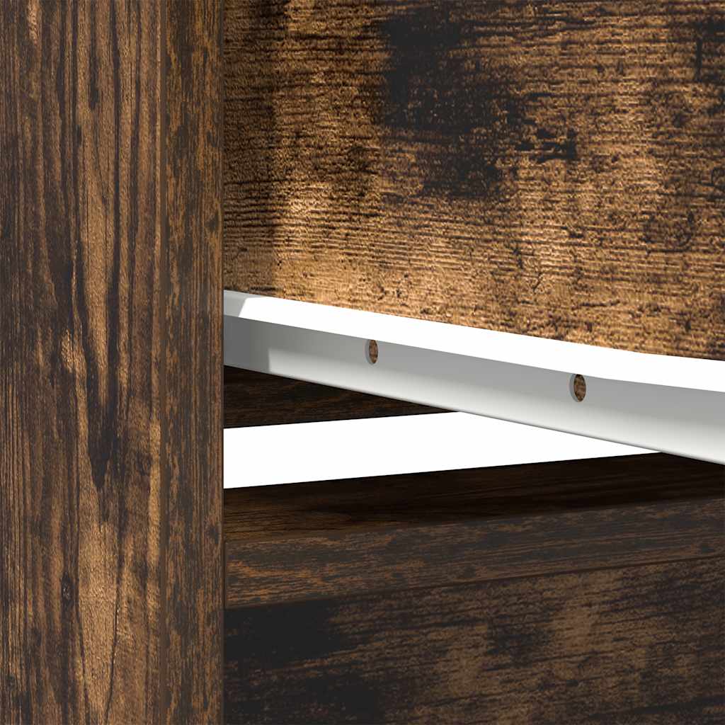højskab 29,5x34x119,5 cm konstrueret træ røget egetræsfarve