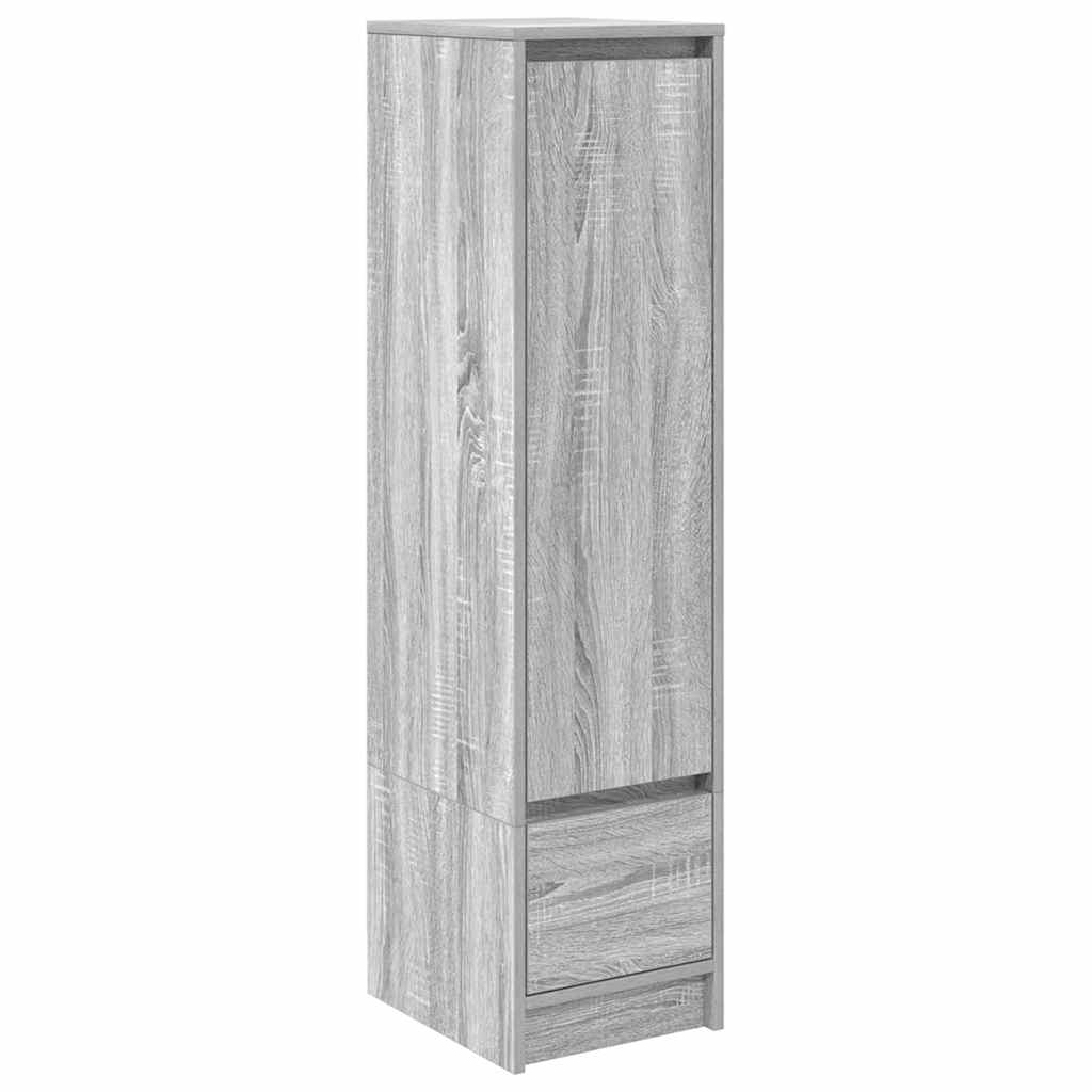 højskab 29,5x34x119,5 cm konstrueret træ grå sonoma-eg