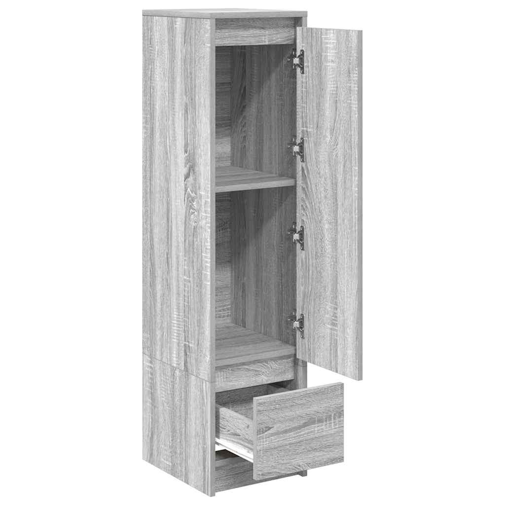 højskab 29,5x34x119,5 cm konstrueret træ grå sonoma-eg