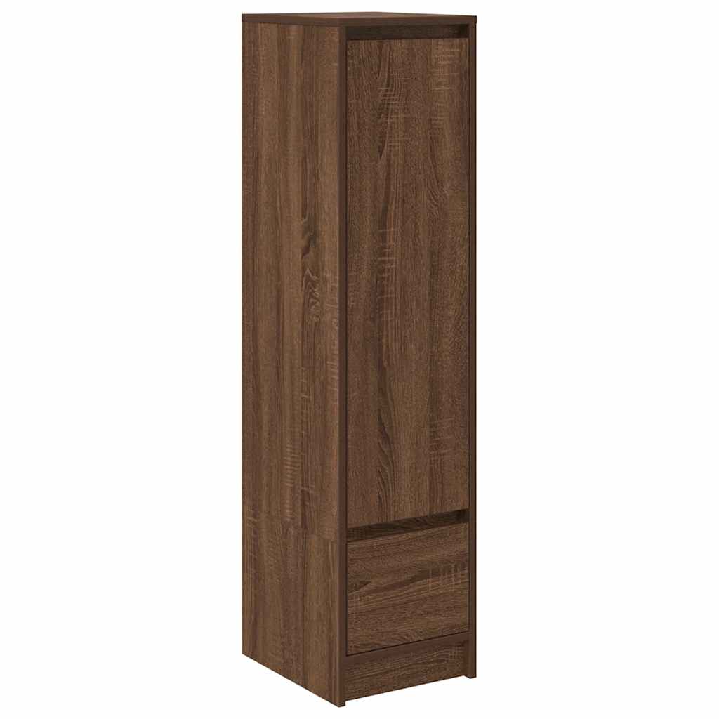 højskab 29,5x34x119,5 cm konstrueret træ brun egetræsfarve