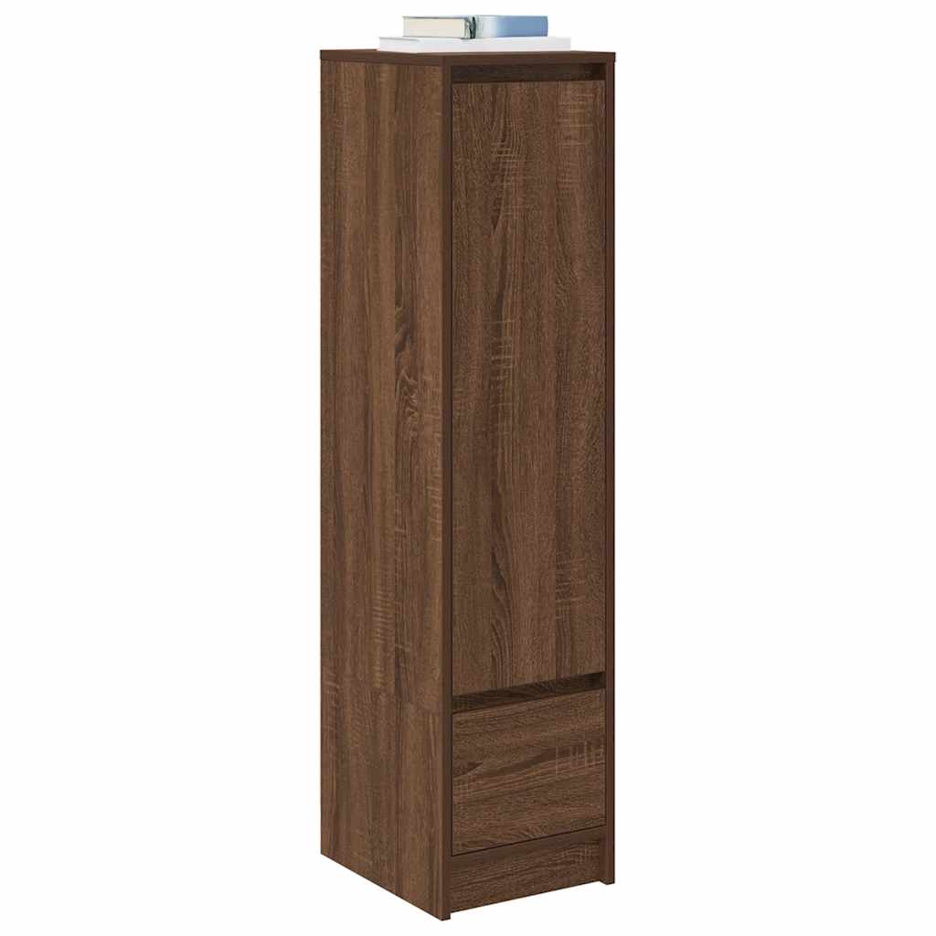 højskab 29,5x34x119,5 cm konstrueret træ brun egetræsfarve