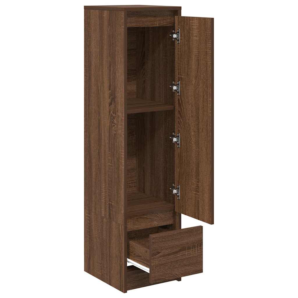 højskab 29,5x34x119,5 cm konstrueret træ brun egetræsfarve