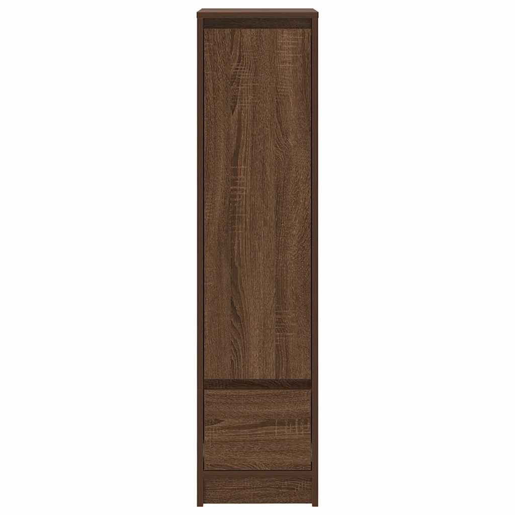højskab 29,5x34x119,5 cm konstrueret træ brun egetræsfarve