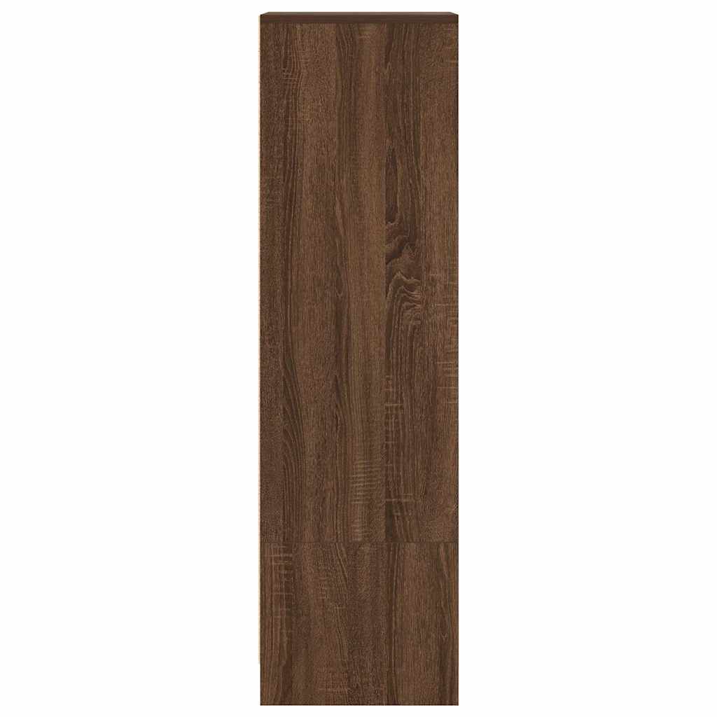 højskab 29,5x34x119,5 cm konstrueret træ brun egetræsfarve