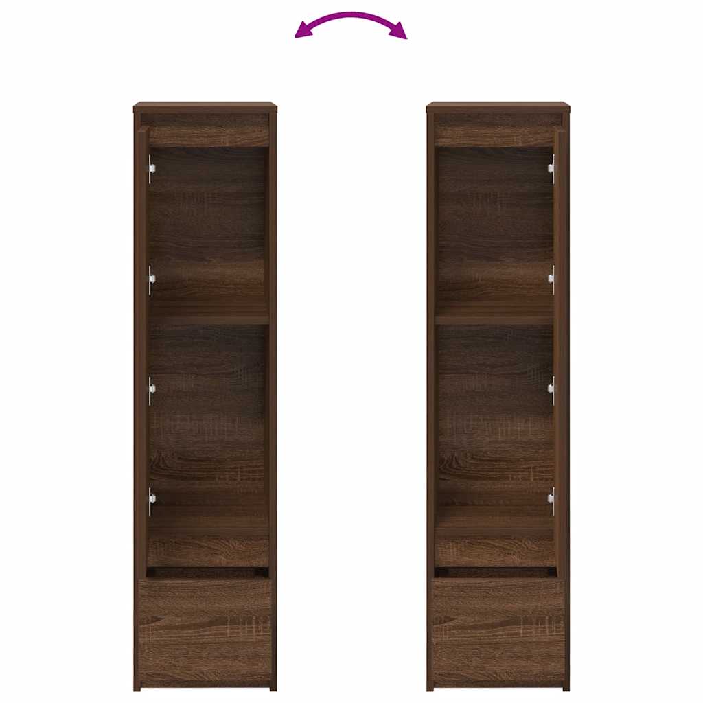 højskab 29,5x34x119,5 cm konstrueret træ brun egetræsfarve