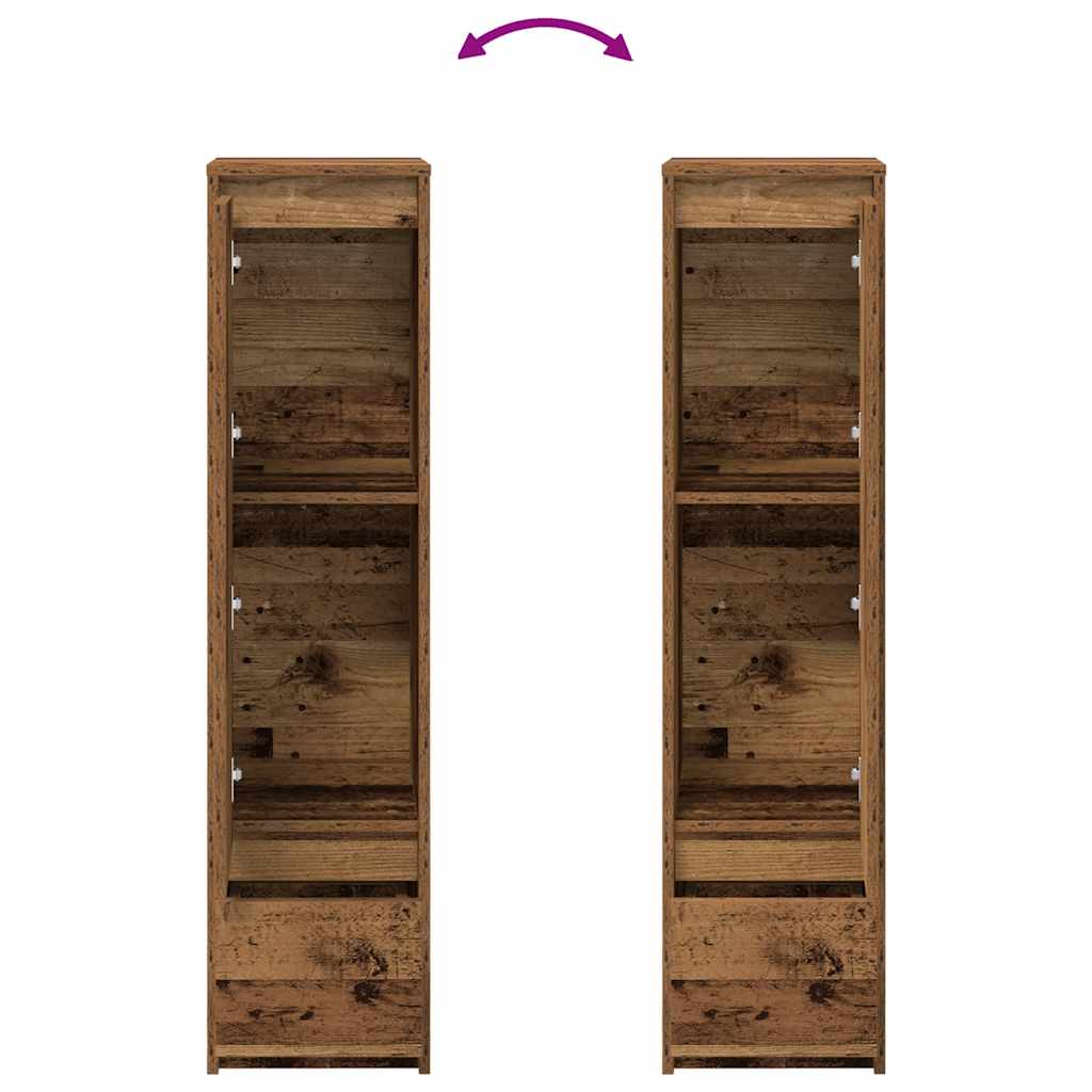højskab 29,5x34x119,5 cm konstrueret træ antikt træ