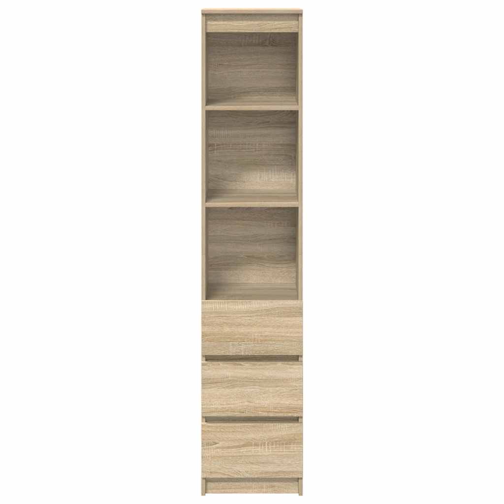 højskab 37,5x35x180 cm konstrueret træ sonoma-eg