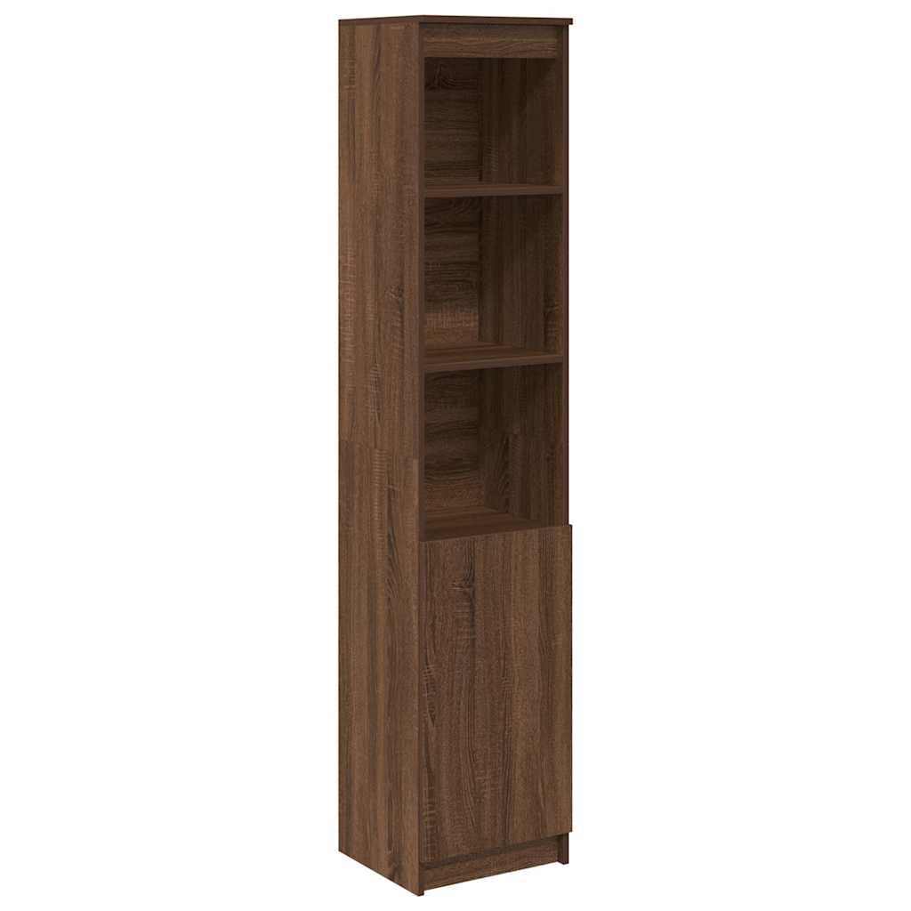 højskab 37,5x35x180 cm konstrueret træ brun egetræsfarve