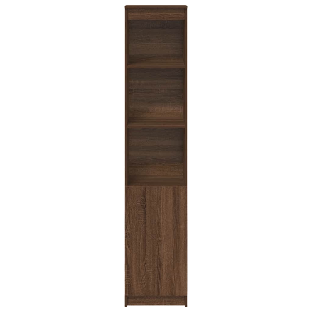 højskab 37,5x35x180 cm konstrueret træ brun egetræsfarve