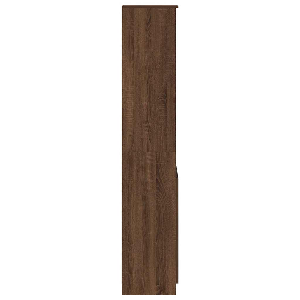højskab 37,5x35x180 cm konstrueret træ brun egetræsfarve