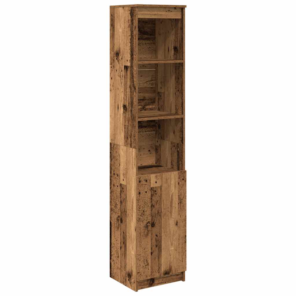 højskab 37,5x35x180 cm konstrueret træ antikt træ