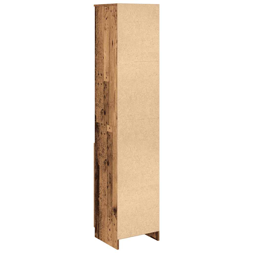 højskab 37,5x35x180 cm konstrueret træ antikt træ