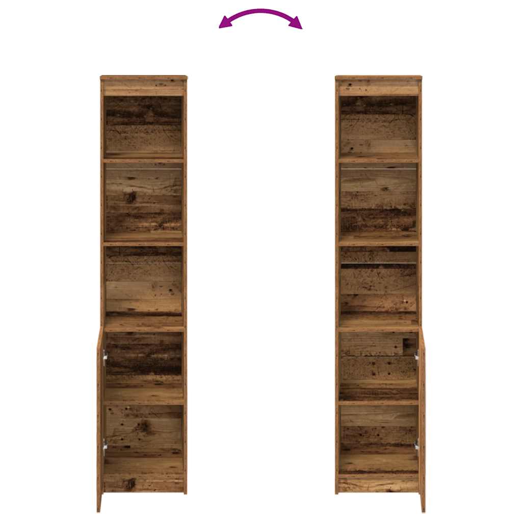 højskab 37,5x35x180 cm konstrueret træ antikt træ